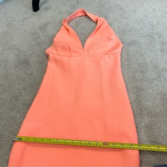 WOW couture peach halter bodycon bandage dress - Picture 11 of 12